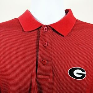 UGA Nike Dri-Fit Red Striped Short Sleeve Polo